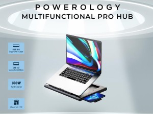 هاب تایپ سی 11 پورت و نگهدارنده لپ تاپ پاورولوژی Powerology Multi-Functional Pro Hub PWPROHUB