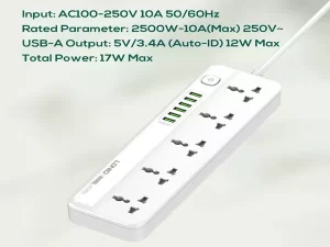 چند راهی برق و شارژر دارای 6 پورت USB الدینیو Ldnio Sc5614