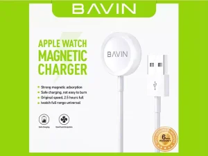 شارژر مگنتی اپل‌واچ یک متری باوین BAVIN Apple Watch Wireless Charger 1/2/3/4/5/6 Nike+ Edition Hermes CB-234