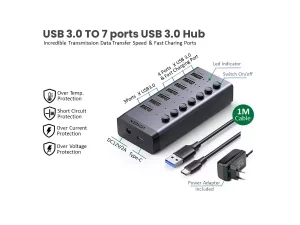 هاب 7 پورت USB 3.0 یوگرین Ugreen CM481 30778 7 Ports USB 3.0