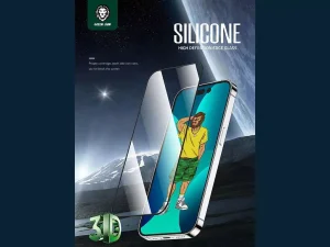گلس شیشه‌ای سه بعدی آیفون 14 گرین Green Lion 3D Silicone Anti Broken Glass Compatible iPhone 14 (6.1&quot;)