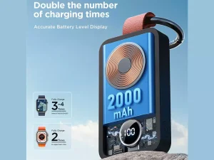 شارژر بی سیم اپل واچ سری 2، 3، 4، 5، 6، 7، 8، اولترا و اس ای با ظرفیت باتری 2000 میلی‌آمپرساعت جویروم JR-WQW01